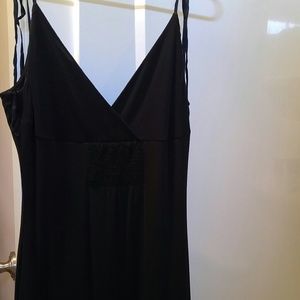 EUC. BLACK H &M T STRAP HI-LOW LINED PROM DRESS